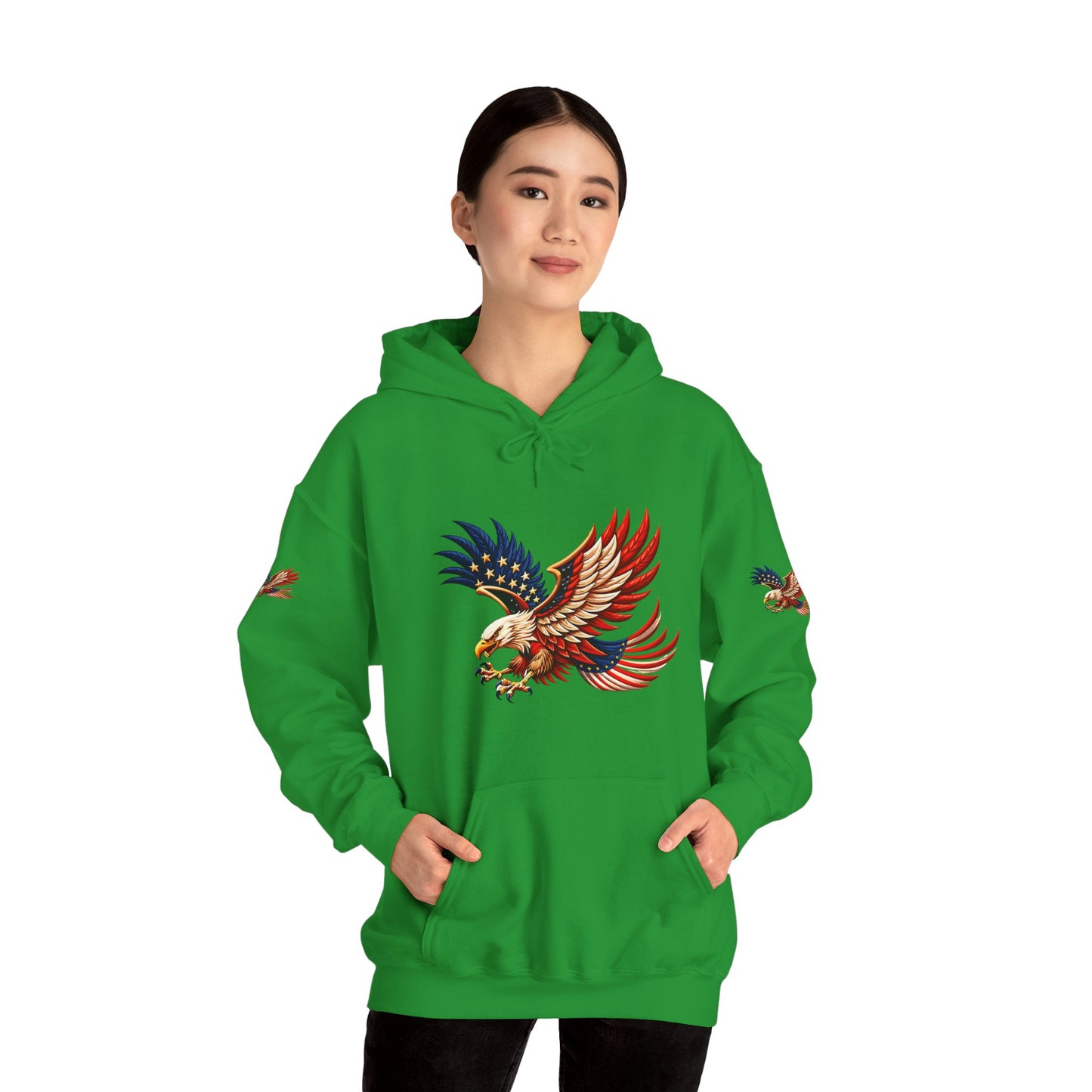 Princess grace Patriotic Eagle Hooded Sweatshirt Unisex Heavy Blend