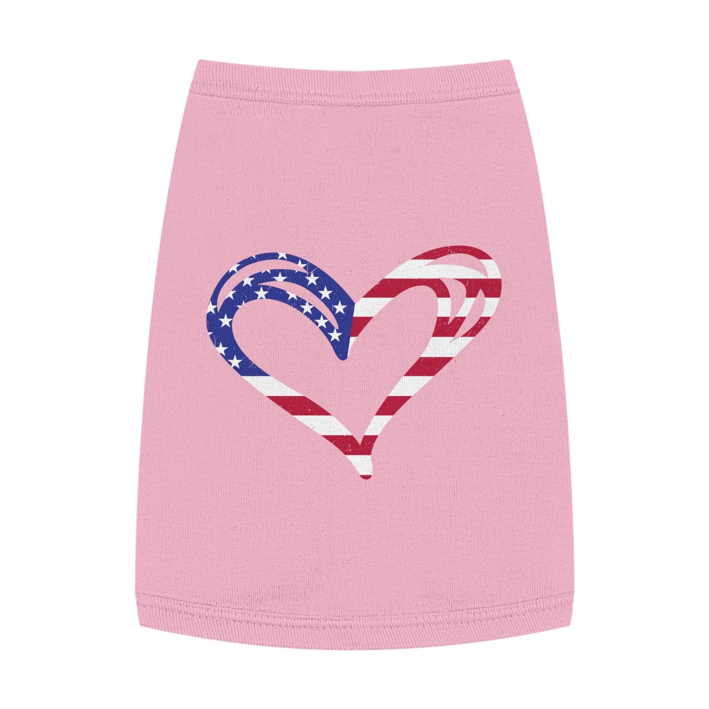 Princess Grace Patriotic Heart Pet Tank Top American Flag Design for Dogs & Cats