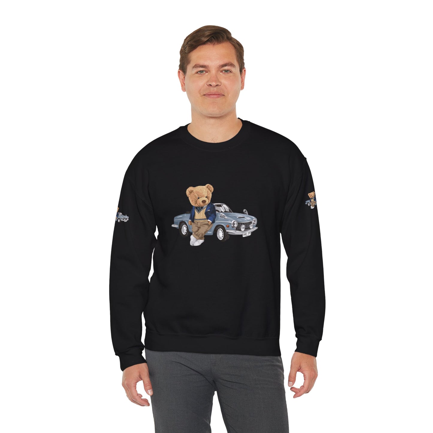 Princess Grace Stylish Crewneck Sweatshirt with Bear and Car Design