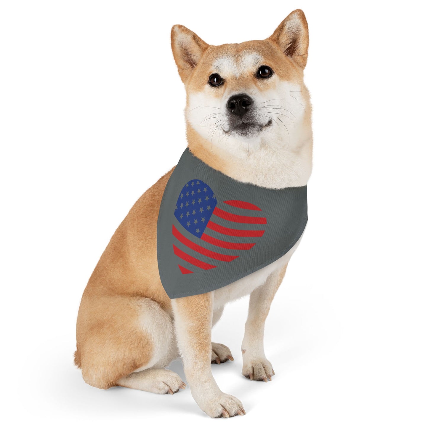 Princess Grace Patriotic Dog Bandana Collar Heart USA Design