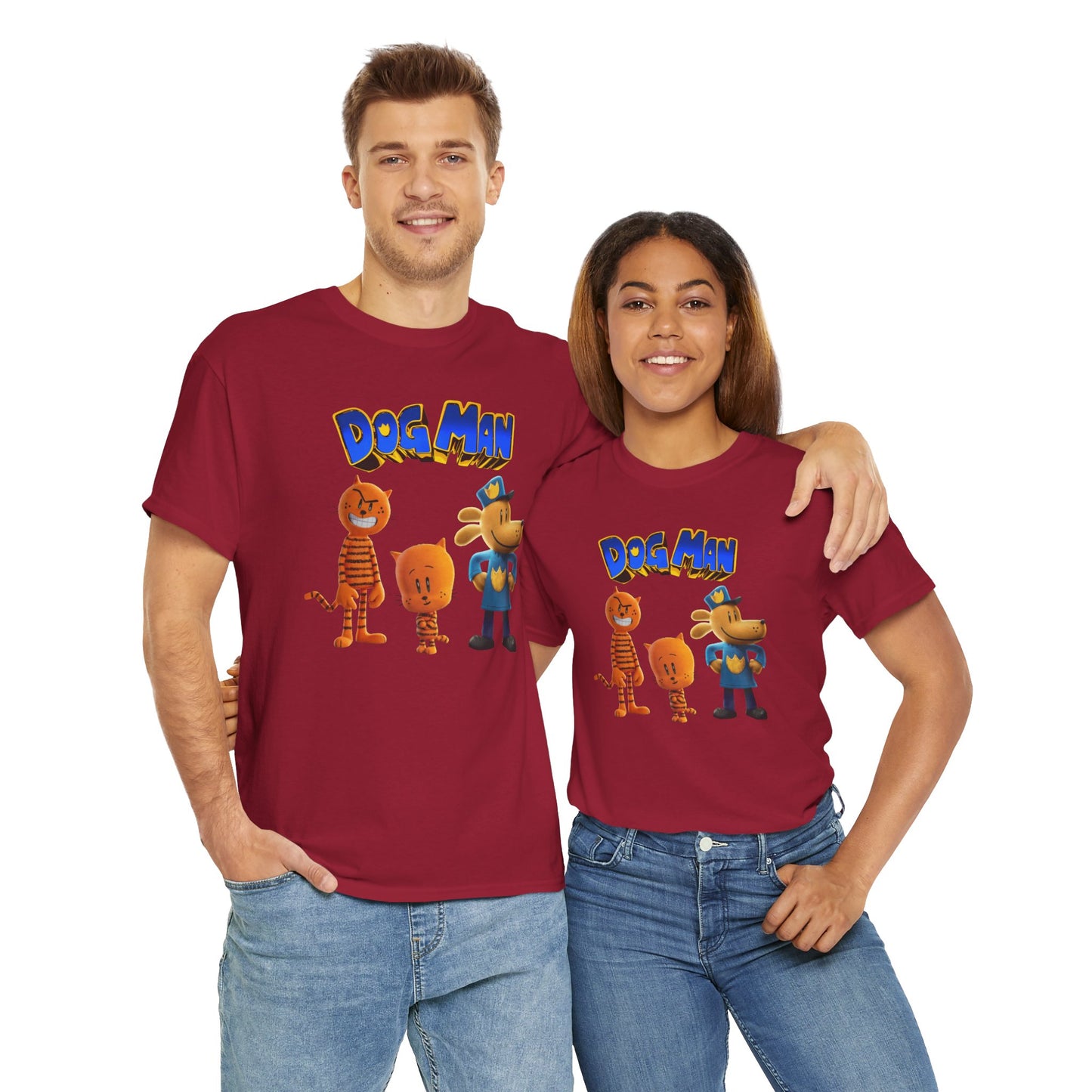 Princess Grace Dog Man Cartoon Unisex Heavy Cotton Tee Fun Graphic Tee for Kids and Fans