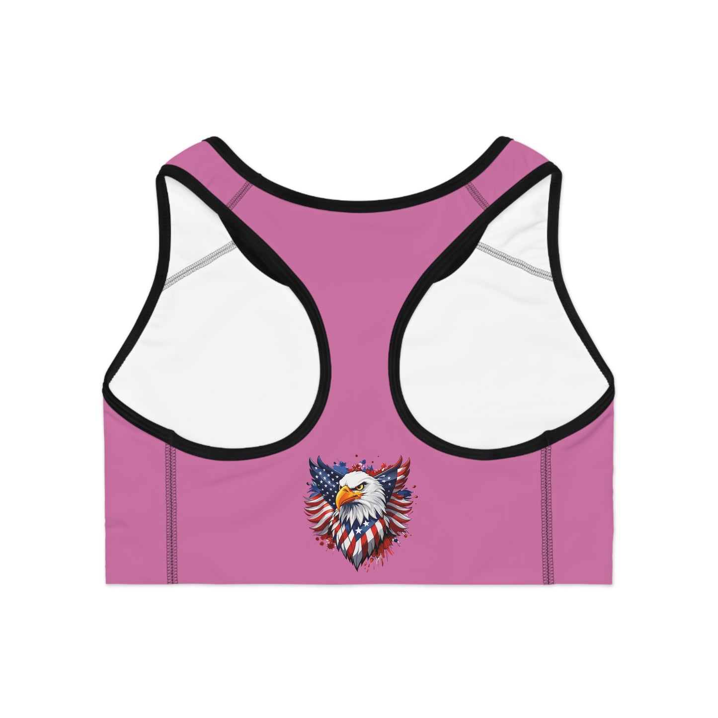 Princess Grace Patriotic Eagle Sports Bra Pink Empowerment Activewear