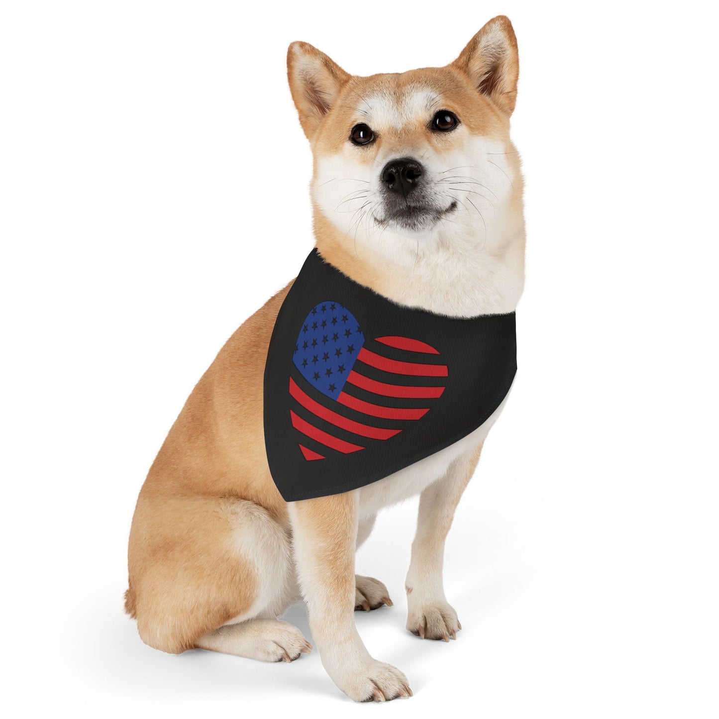 Princess Grace Patriotic Pet Bandana Collar American Flag Heart Design for Dogs