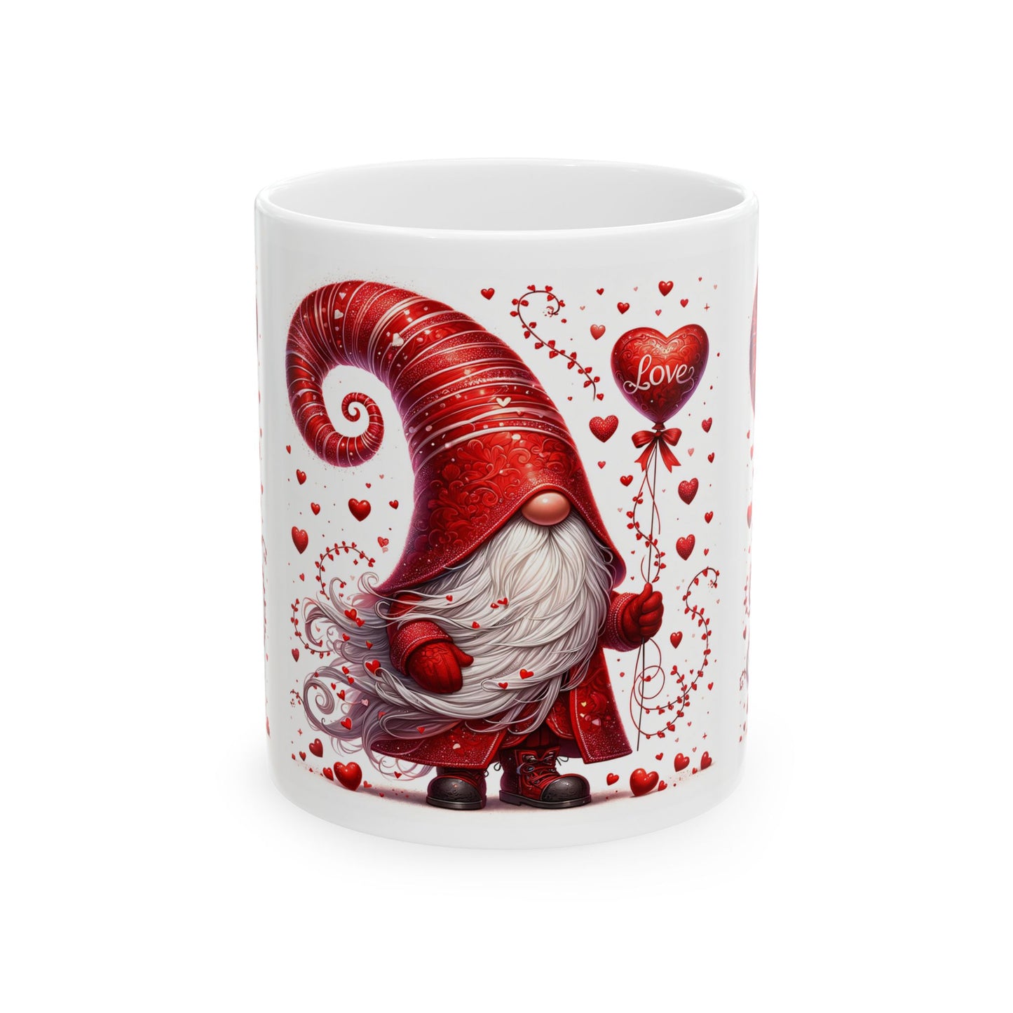 Princess Grace Whimsical Gnome Love Ceramic Mug Perfect for Valentine's Day Gift