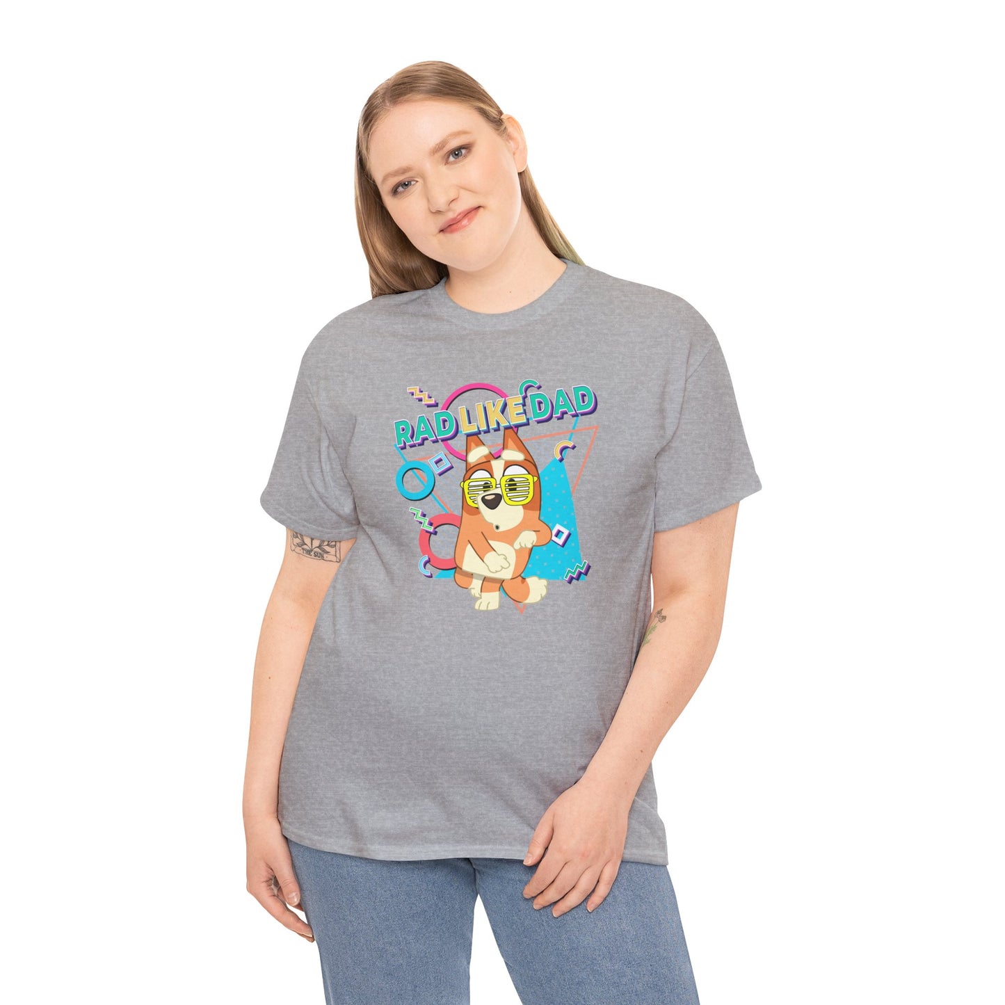 Princess Grace Bluer Rad Like Dad Fun Unisex Heavy Cotton Tee Graphic Tee for Everyday Wear and Gifts