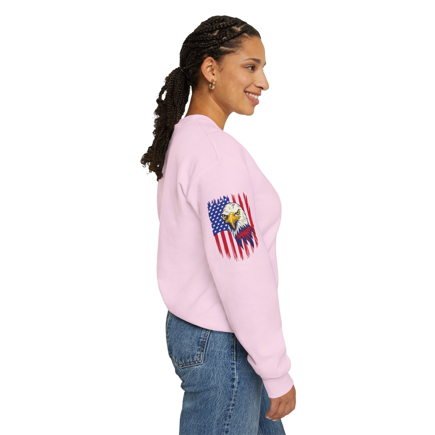 Princess Grace Patriotic Eagle Crewneck Sweatshirt Unisex Heavy Blend