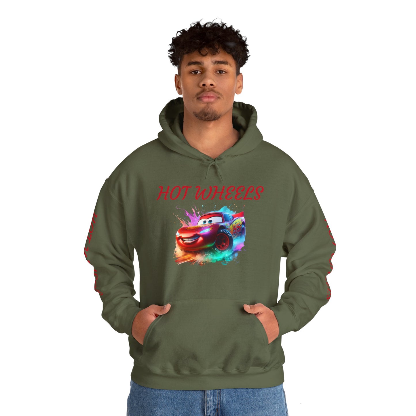 Princess Grace Hot Wheels Unisex Heavy Blend Hooded Sweatshirt Fun and Colorful Racing Design