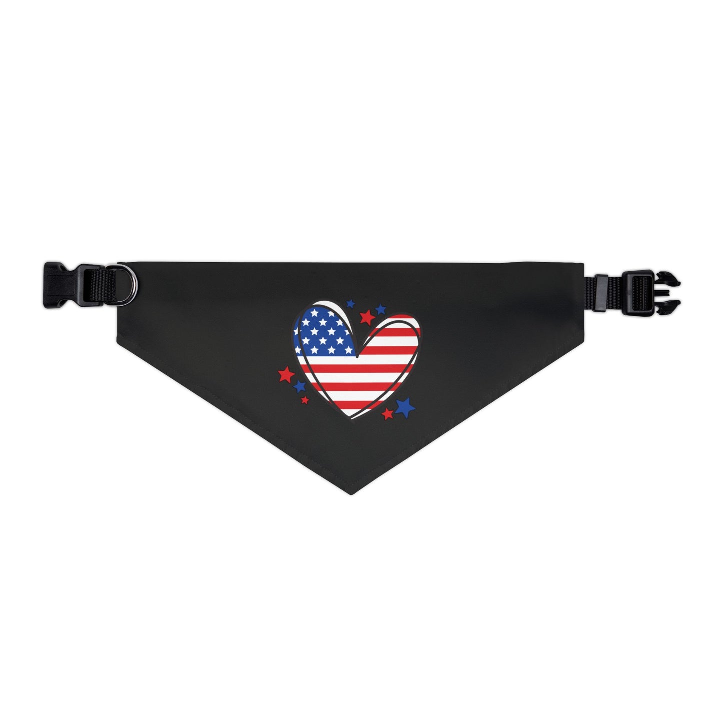 Princess Grace Patriotic Pet Bandana Collar Red, White & Blue Heart Design