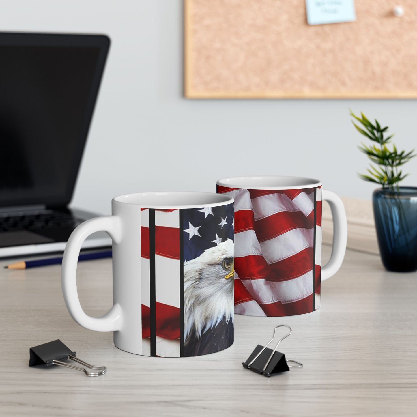 Princess Grace Patriotic Eagle Ceramic Mug Perfect for Veterans Day, Independence Day, Coffee Lovers, Gifts, USA Decor