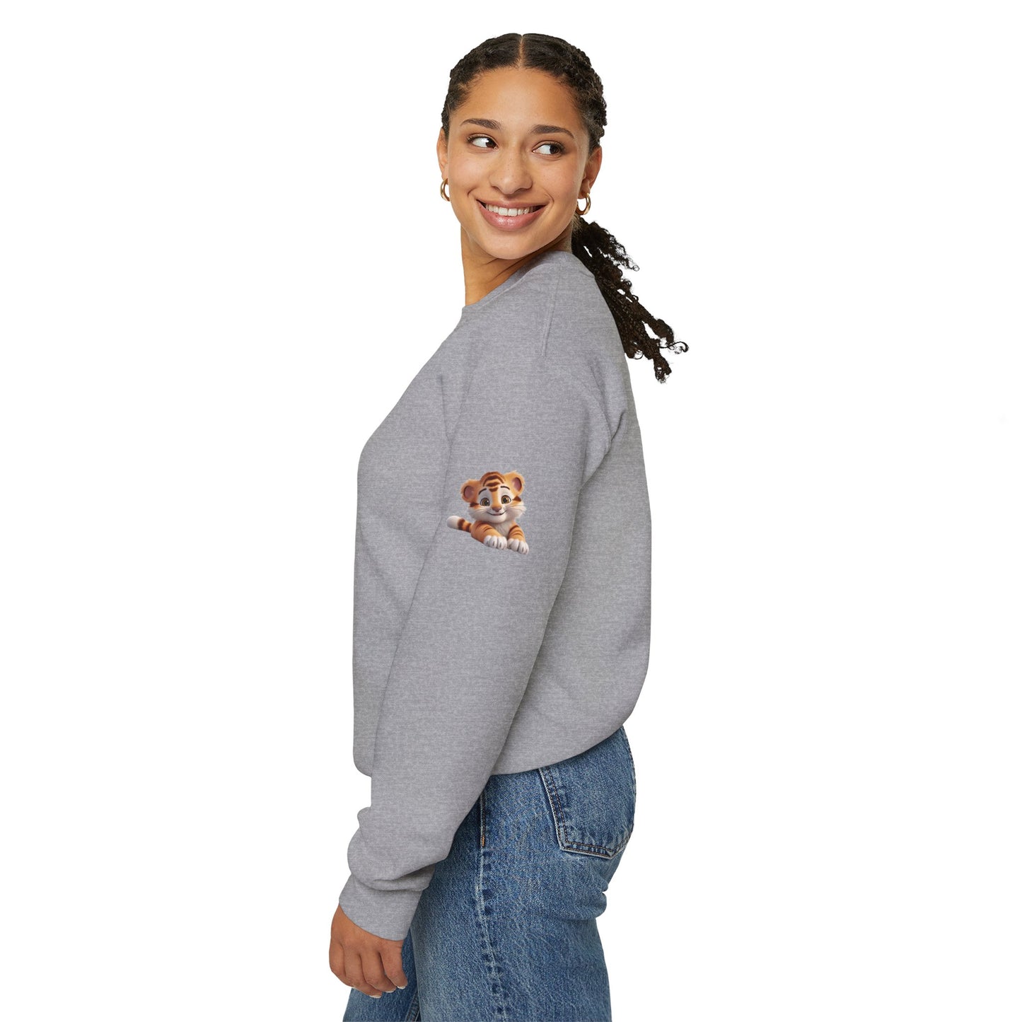 Princess Grace Cute Tiger Graphic Sweatshirt Unisex Heavy Blend Crewneck