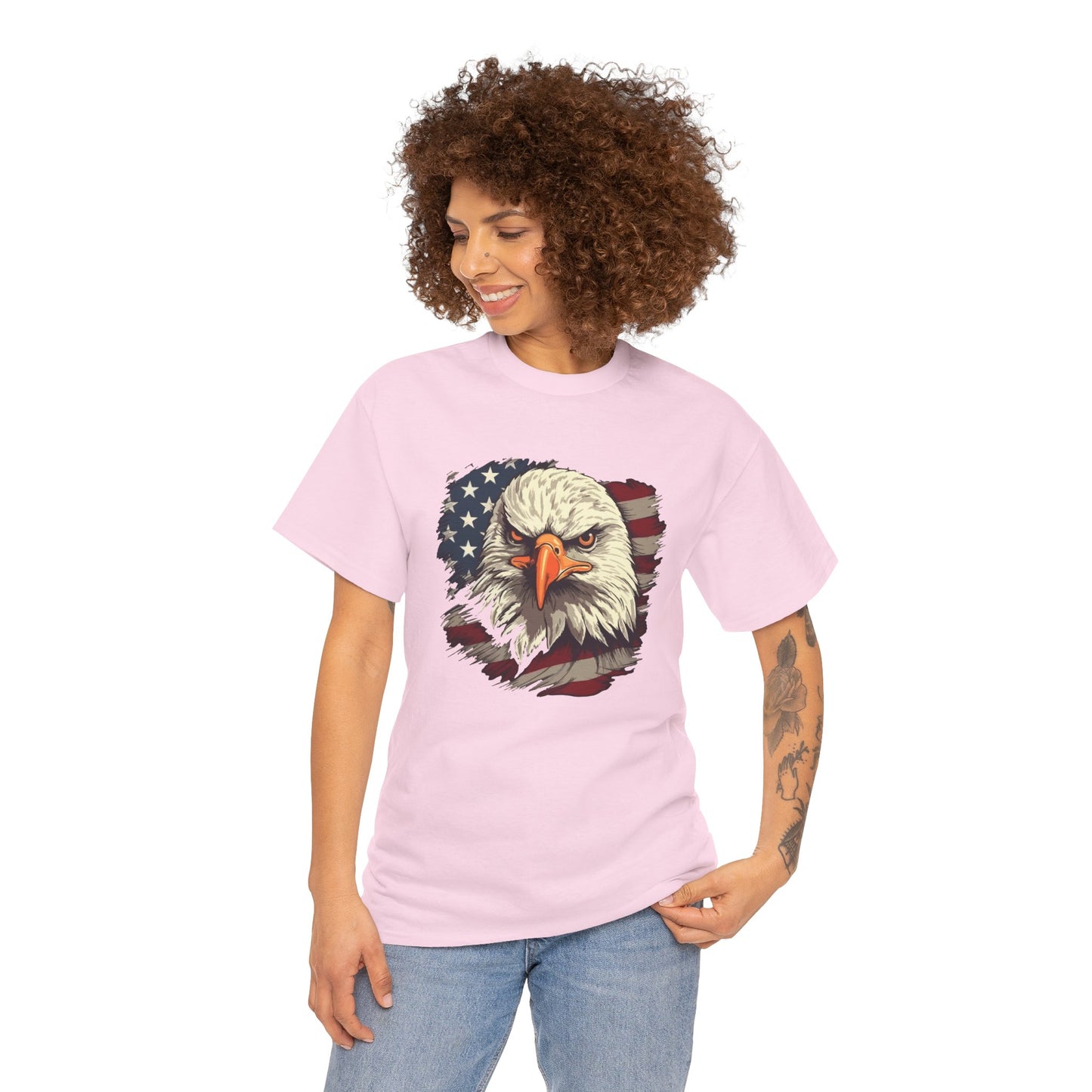 Princess Grace Patriotic Eagle Graphic Tee Unisex Heavy Cotton T-Shirt