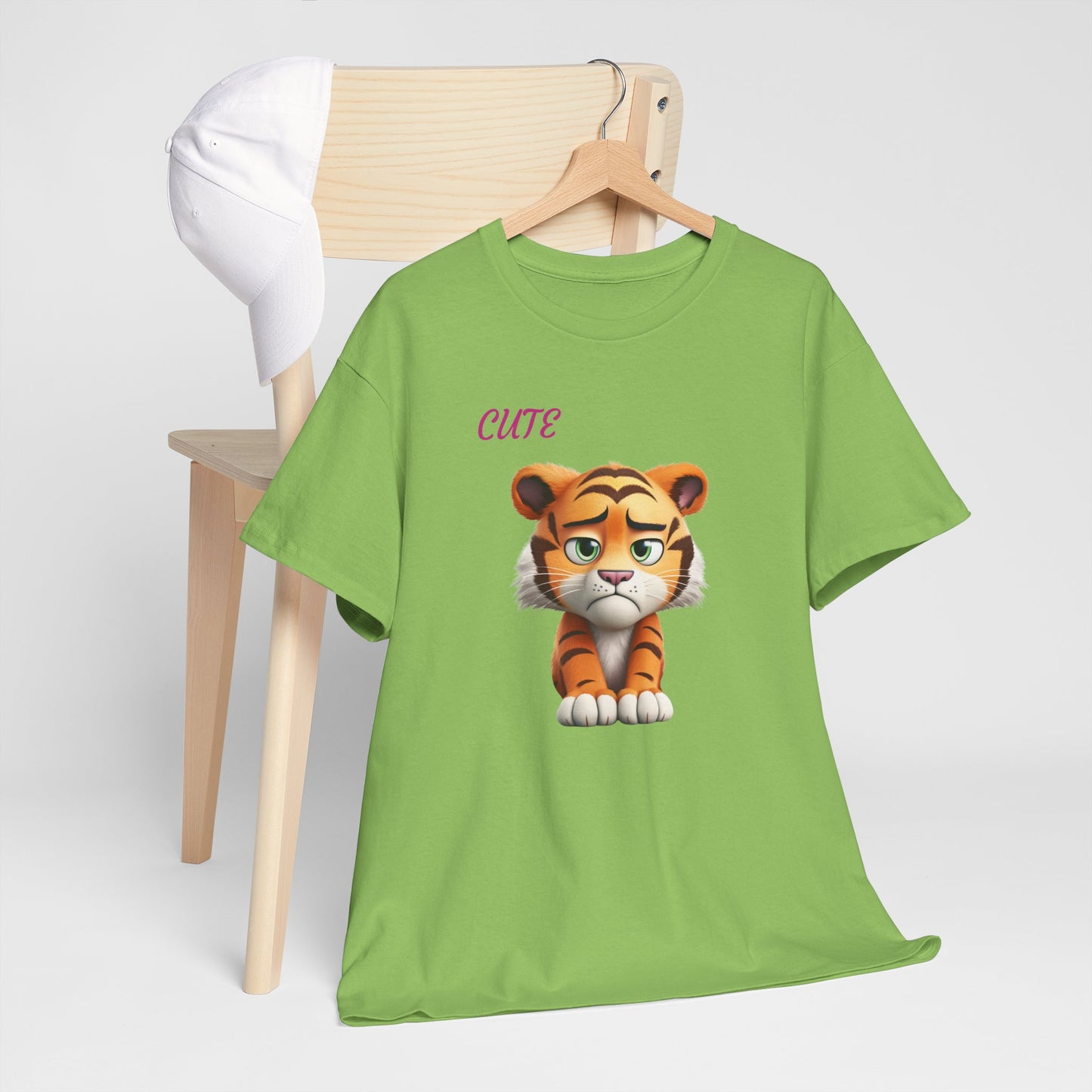 Princess Grace Cute Cartoon Tiger Unisex Heavy Cotton Tee