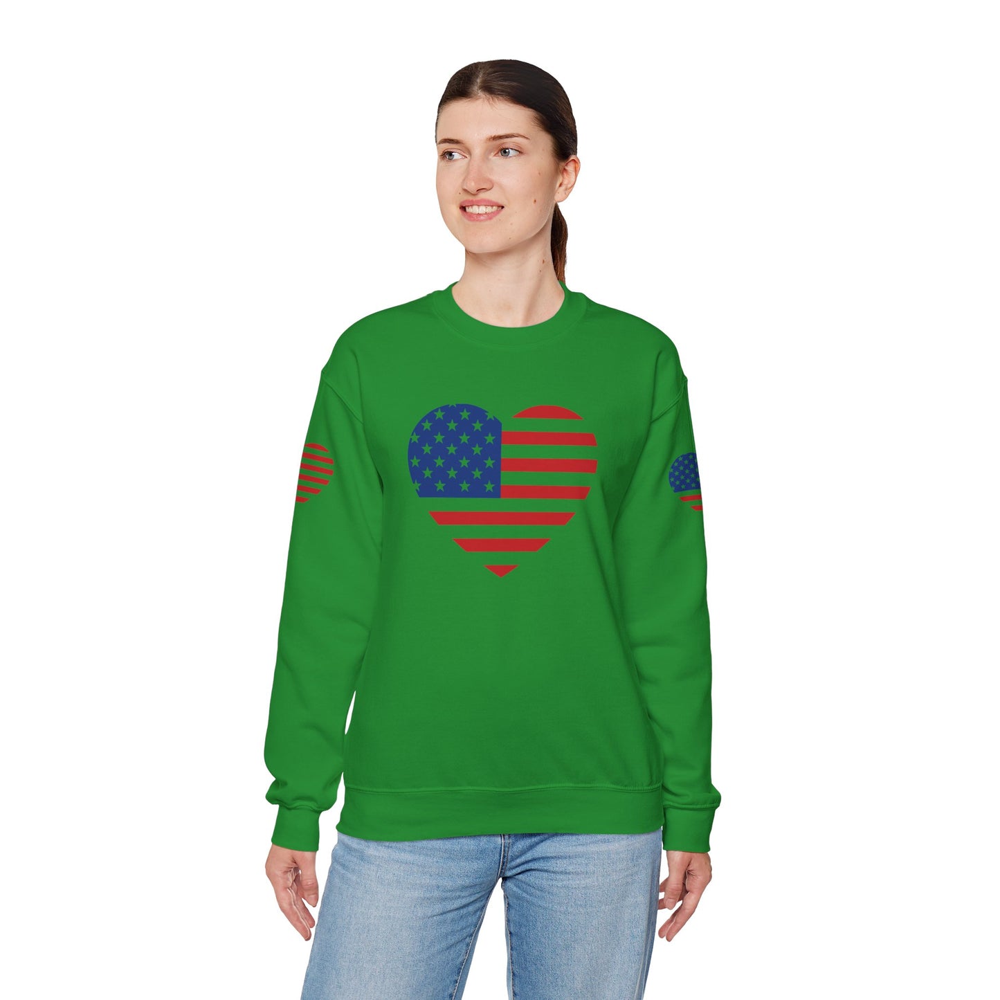 Princess Grace USA Heart Unisex Crewneck Sweatshirt Cozy American Pride