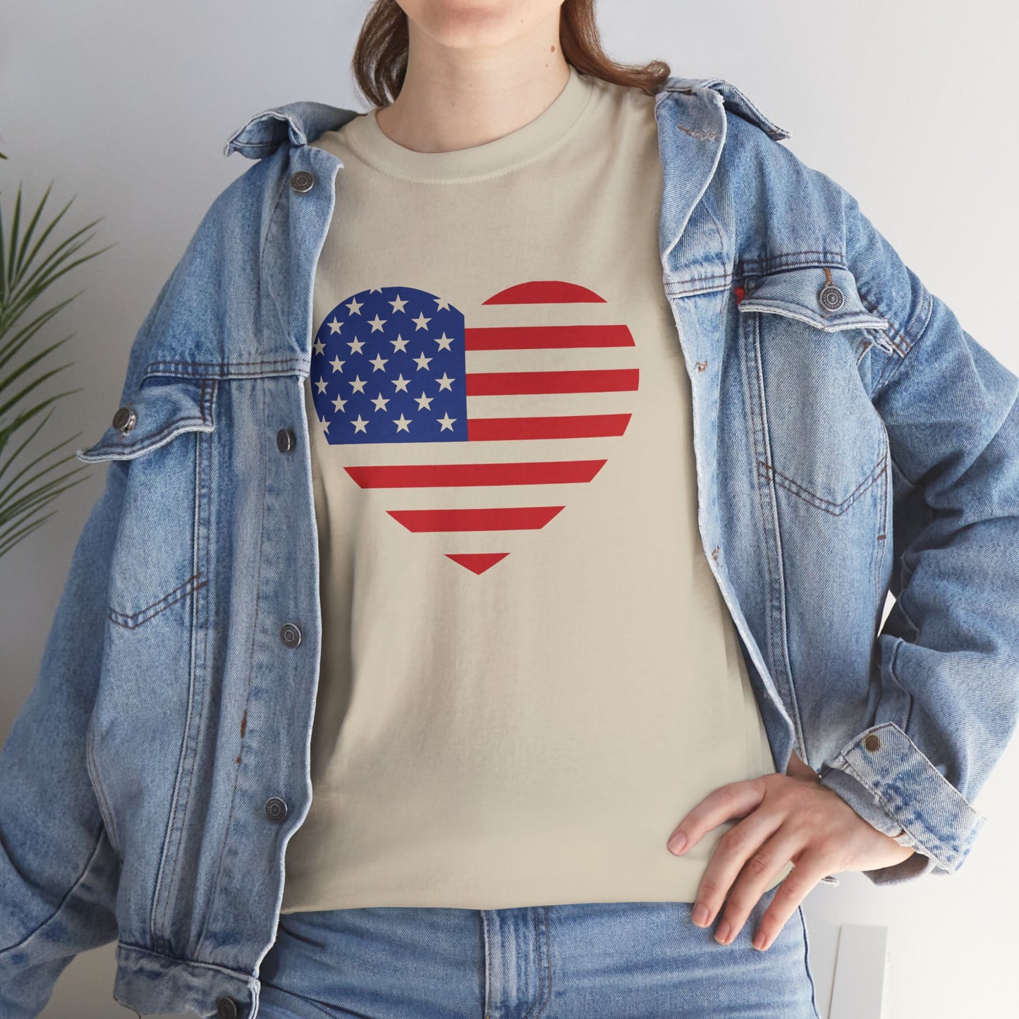 Princess Grace Patriotic Heart Unisex Heavy Cotton Tee Celebrate Freedom in Style