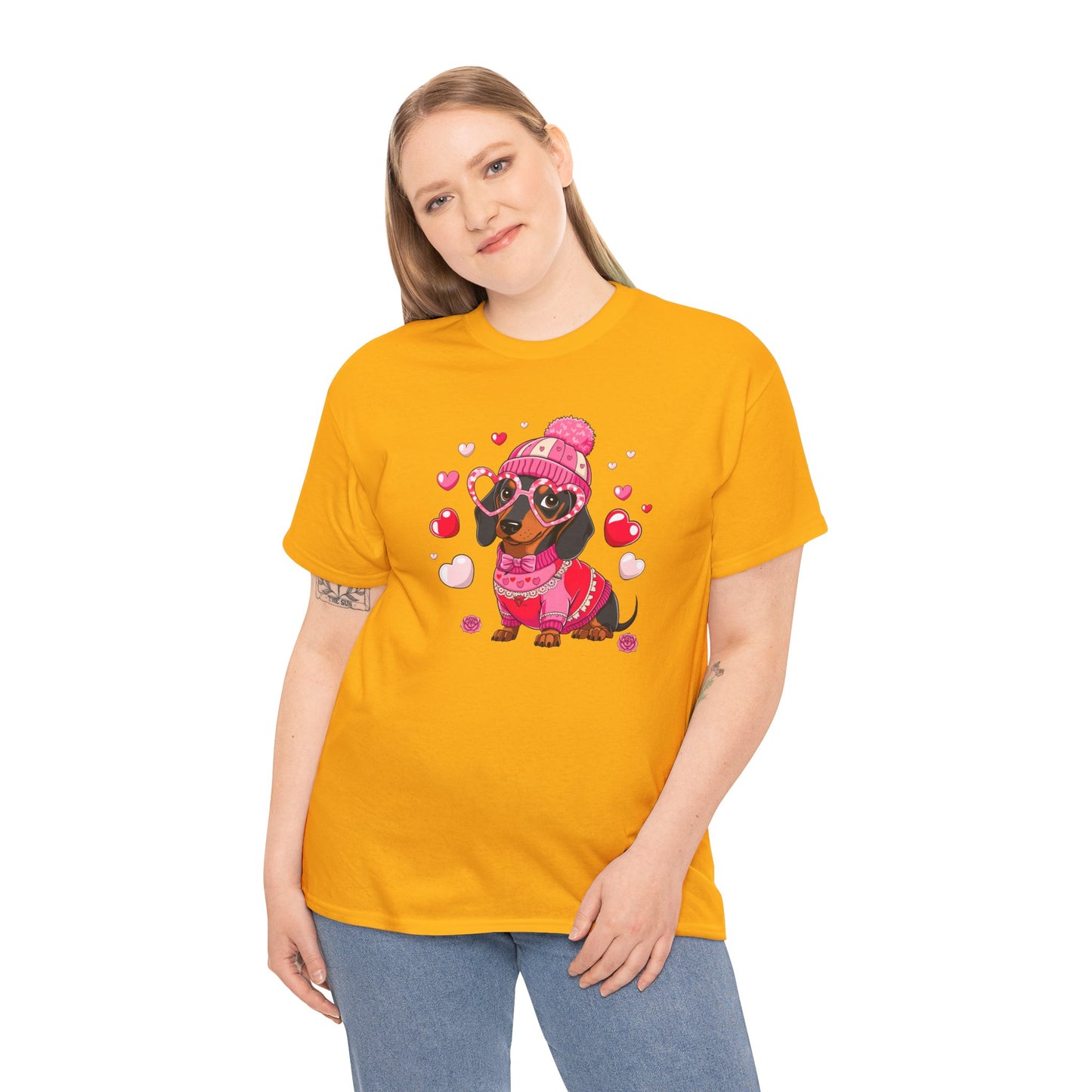Princess Grace Cute Dachshund Love Graphic Tee Unisex Heavy Cotton Tee