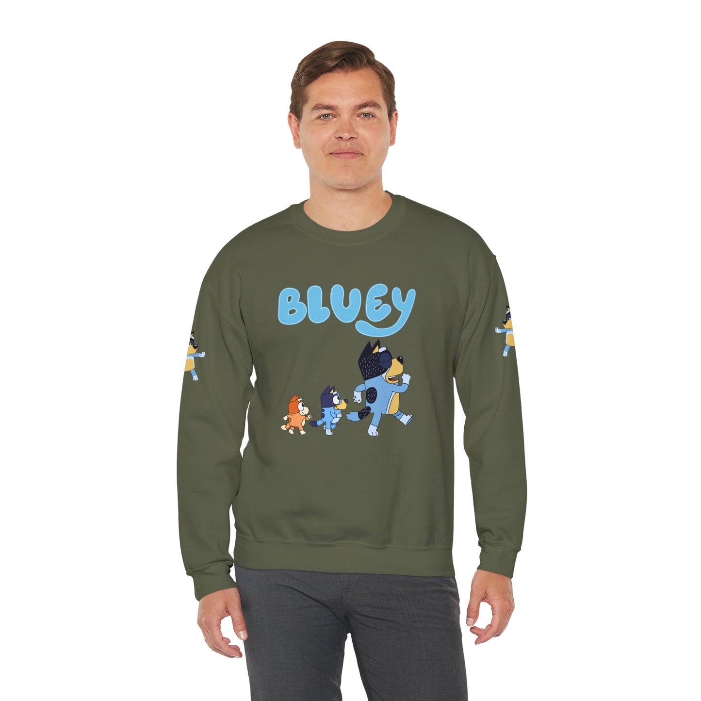 Princess Grace Bluey Family Unisex Crewneck Sweatshirt Cozy Cartoon Apparel