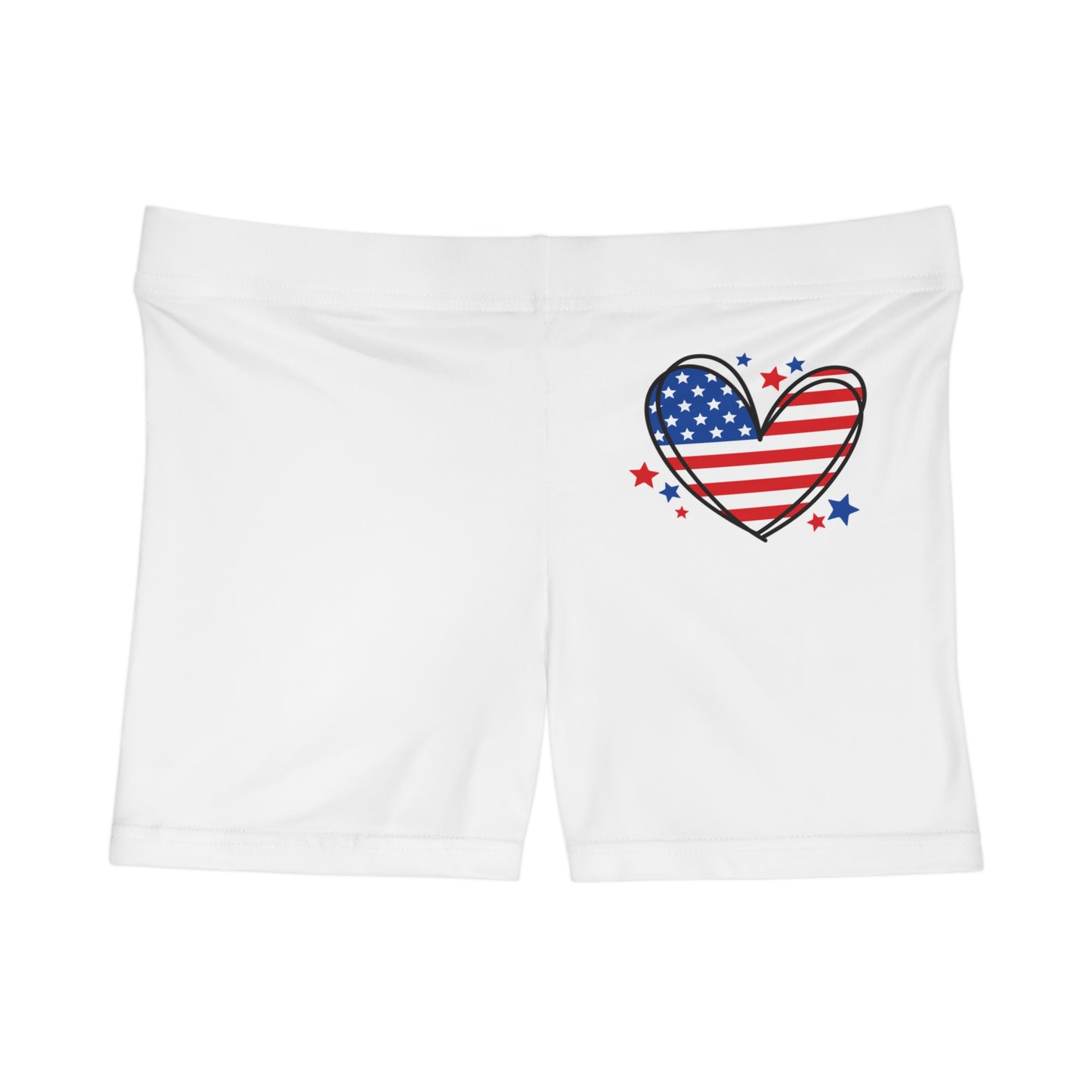 Princess Grace Patriotic Love Heart Women's Shorts Perfect for Summer Celebrations