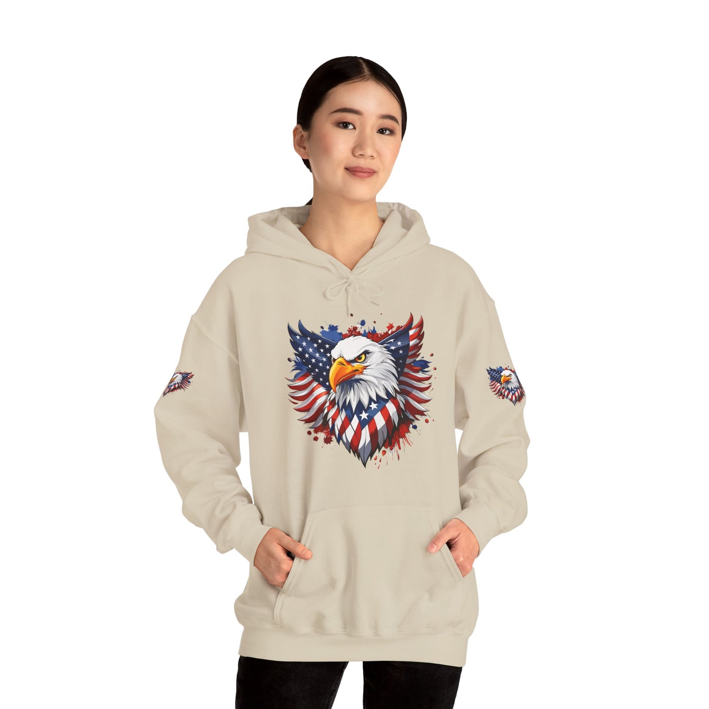 Princess Grace Patriotic Eagle Hoodie Unisex Heavy Blend Hooded Sweatshirt
