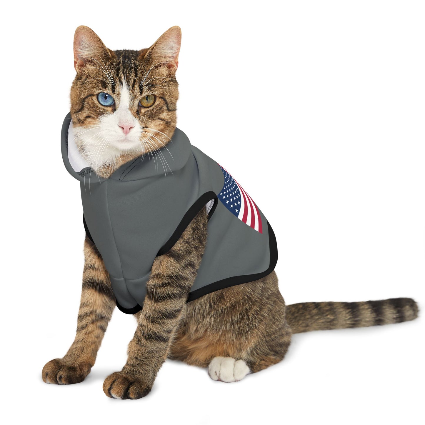 Princess Grace Patriotic Pet Hoodie Cozy American Flag Design for Stylish Dogs