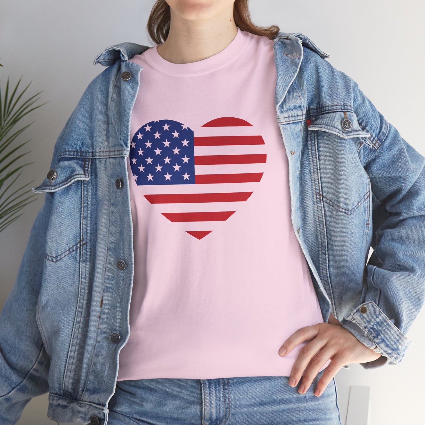 Princess Grace Patriotic Heart Unisex Heavy Cotton Tee Celebrate Freedom in Style