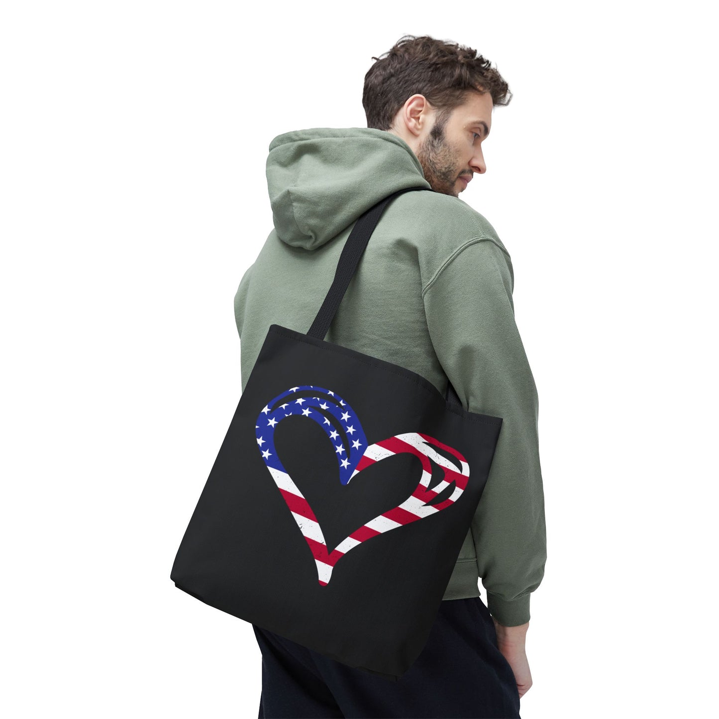 Princess Grace Patriotic Heart Tote Bag Love for America Design