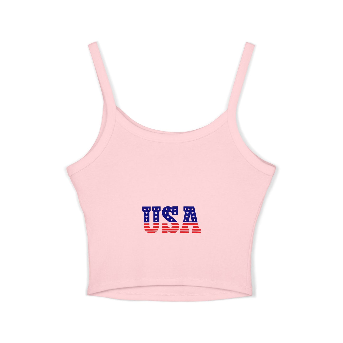 Princess Grace Patriotic Women's Spaghetti Strap Tank Top USA Heart Design