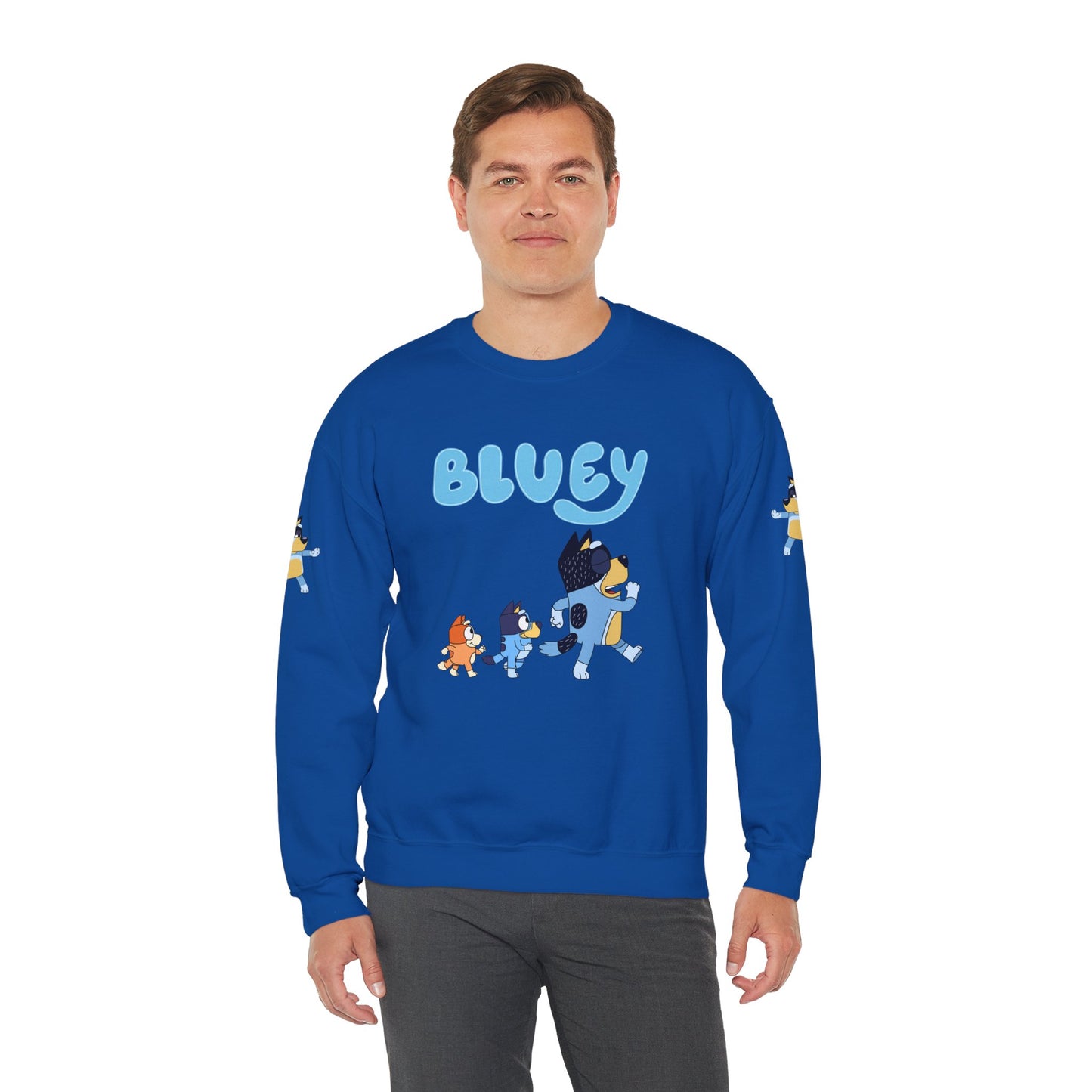Princess Grace Bluey Family Unisex Crewneck Sweatshirt Cozy Cartoon Apparel