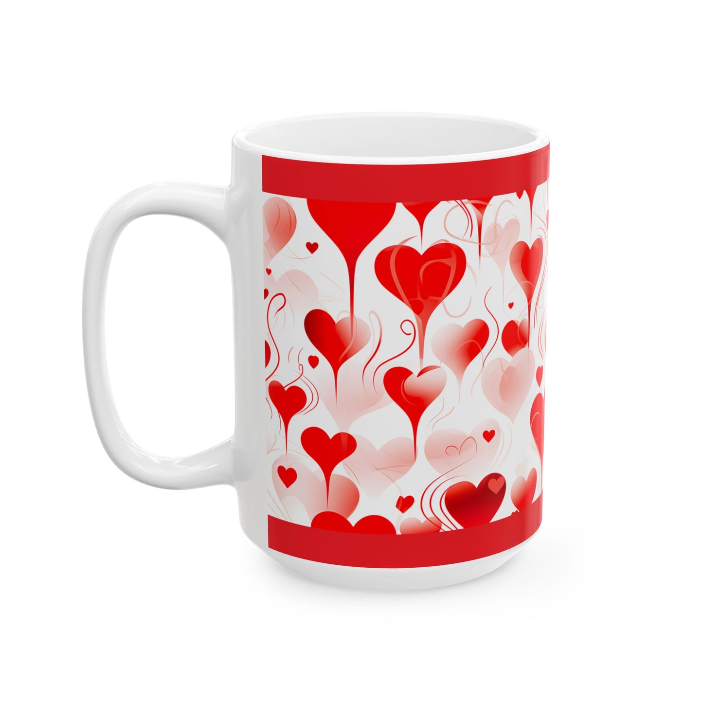 Princess Grace Romantic Heart Print Ceramic Mug Perfect Gift for Valentine's Day and Anniversaries