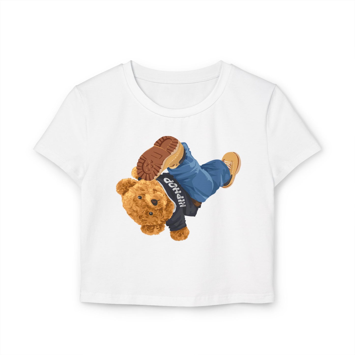 Princess Grace Cute Cartoon Bear Women's Baby Tee Perfect for Casual Style & Gifts