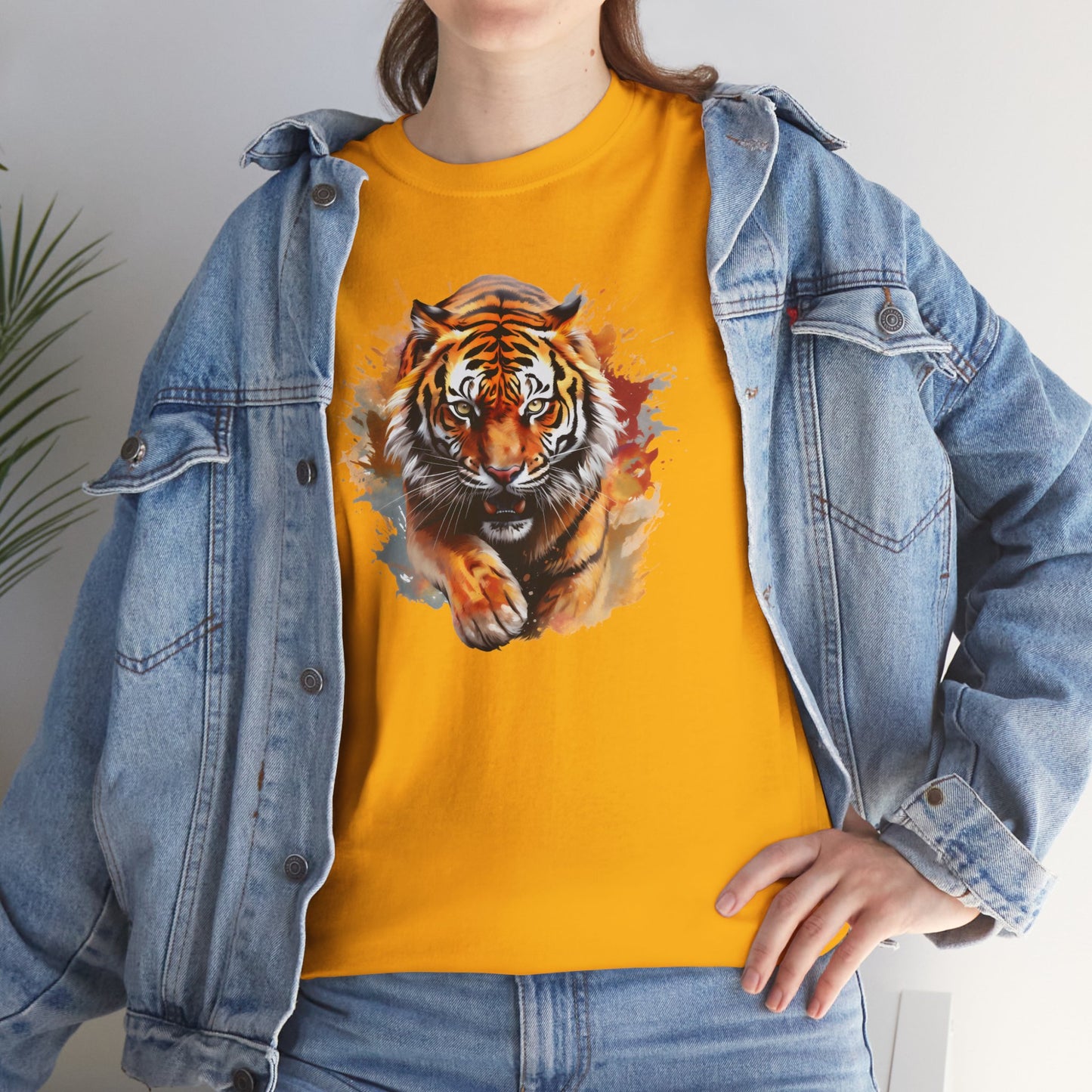 Princess Grace Fierce Tiger Unisex Heavy Cotton Tee Wild Animal Graphic Shirt
