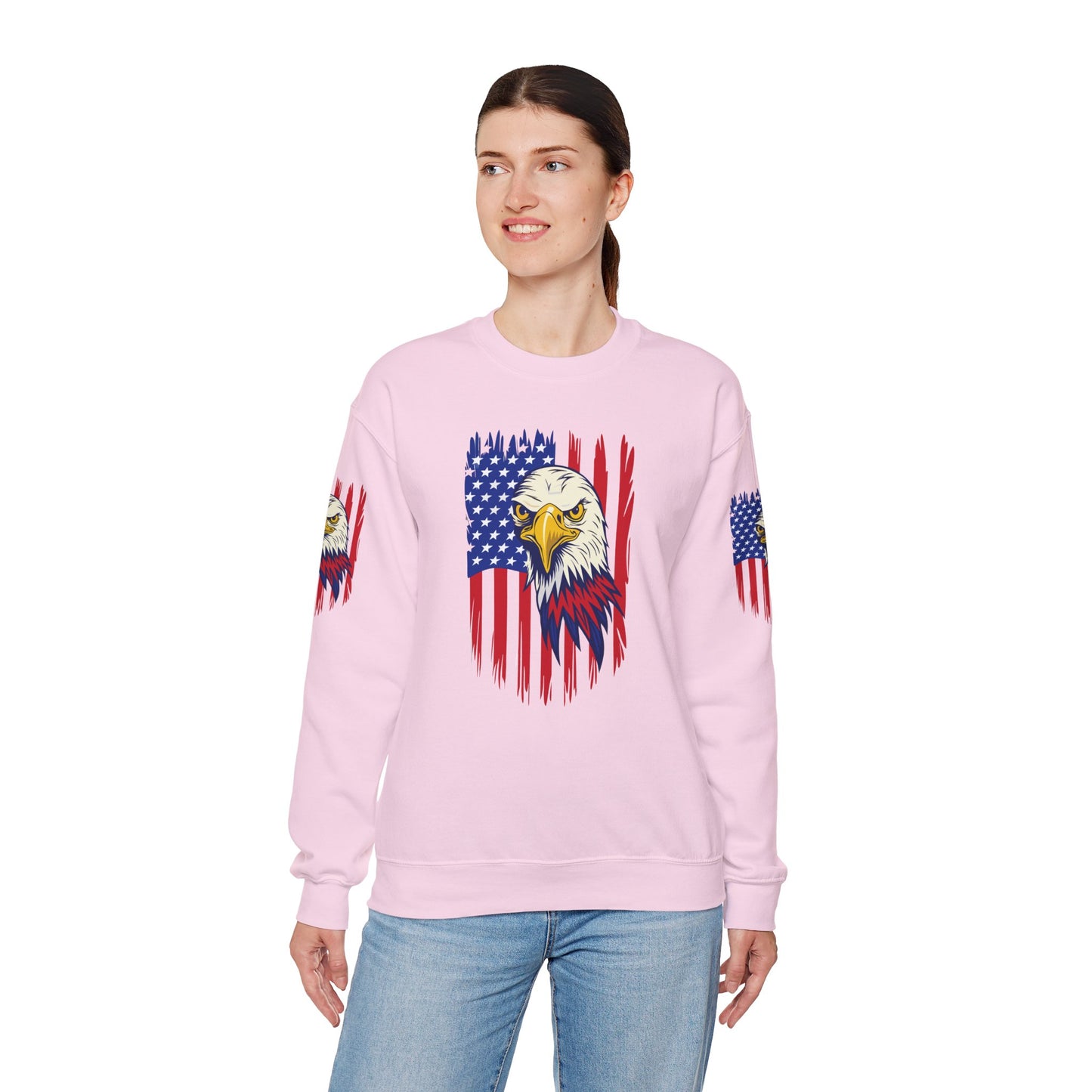 Princess Grace Patriotic Eagle Crewneck Sweatshirt Unisex Heavy Blend