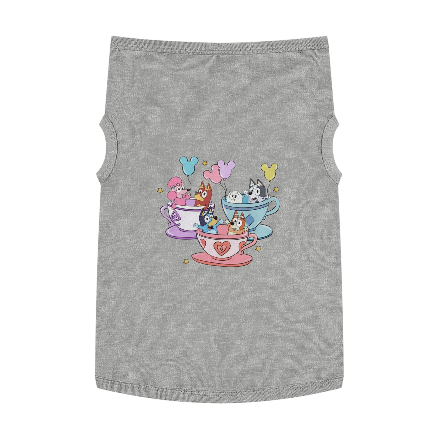 Princess Grace BLUEY Whimsical Pet Tank Top Tea Party Theme for Dog Lovers