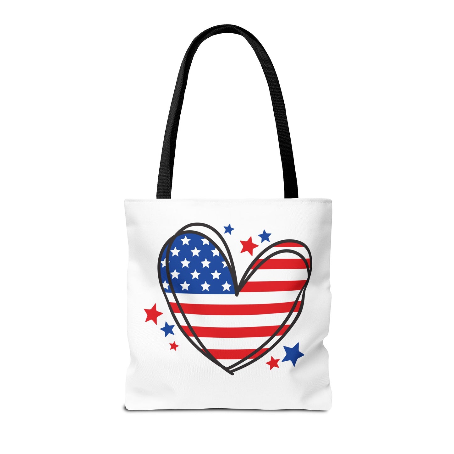 Princess Grace Patriotic Heart Tote Bag Red, White & Blue Love