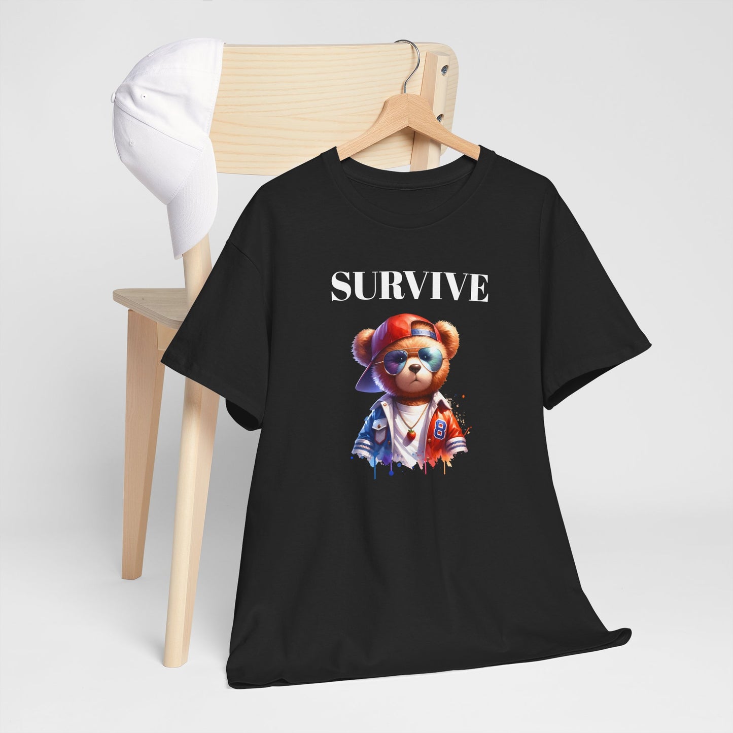 Princess Grace Cool Survive Bear Unisex Heavy Cotton Tee