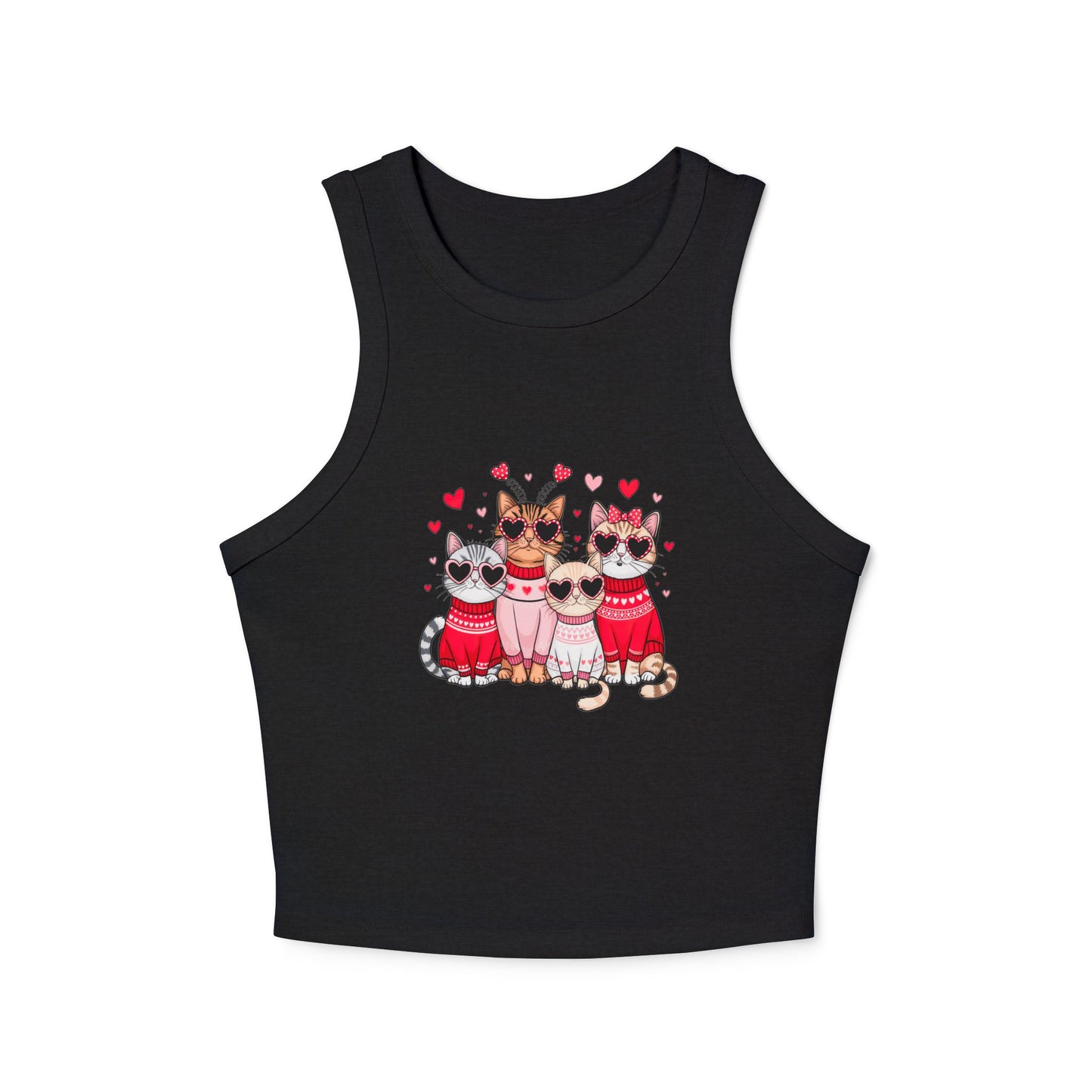 Princess Grace Cute Cat Lover Women's Micro Rib Racer Tank Top Perfect for Pet Lovers
