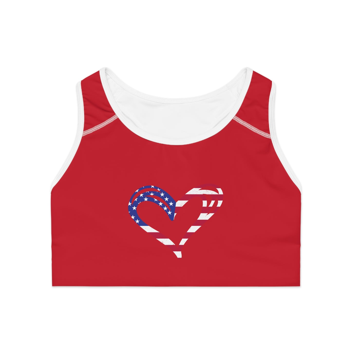 Princess Grace Patriotic Heart Sports Bra