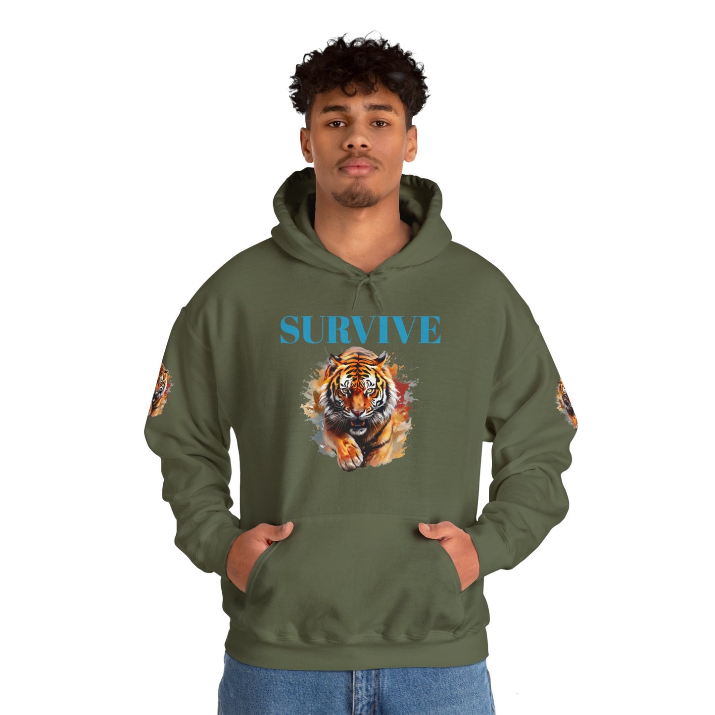 Princess Grace Survive Tiger Unisex Heavy Blend Hoodie Fierce & Inspirational Sweatshirt