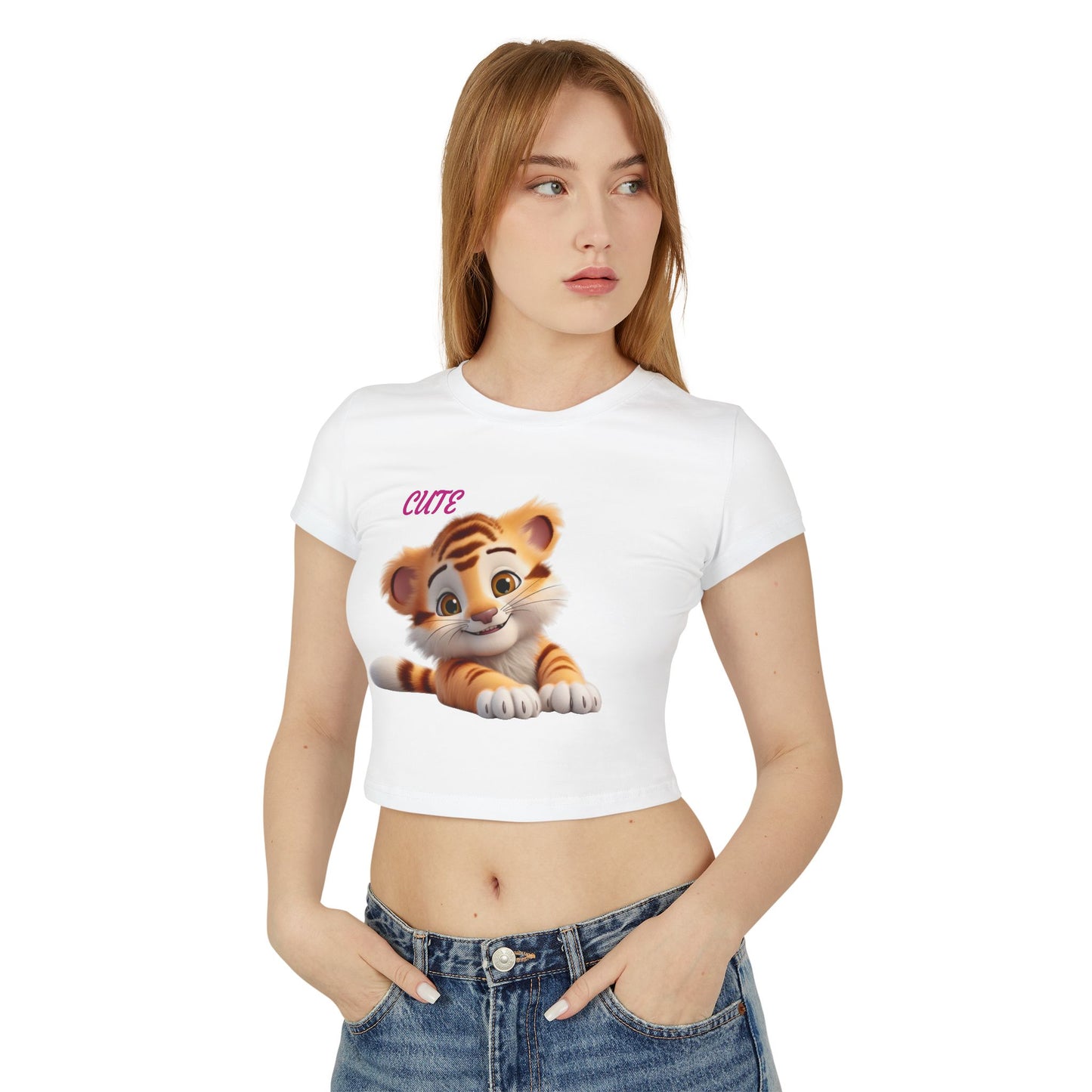 Princess Grace Cute Tiger Women's Baby Tee Playful & Stylish T-Shirt