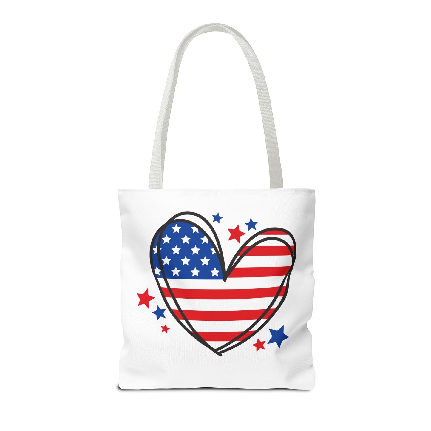 Princess Grace Patriotic Heart Tote Bag Red, White & Blue Love