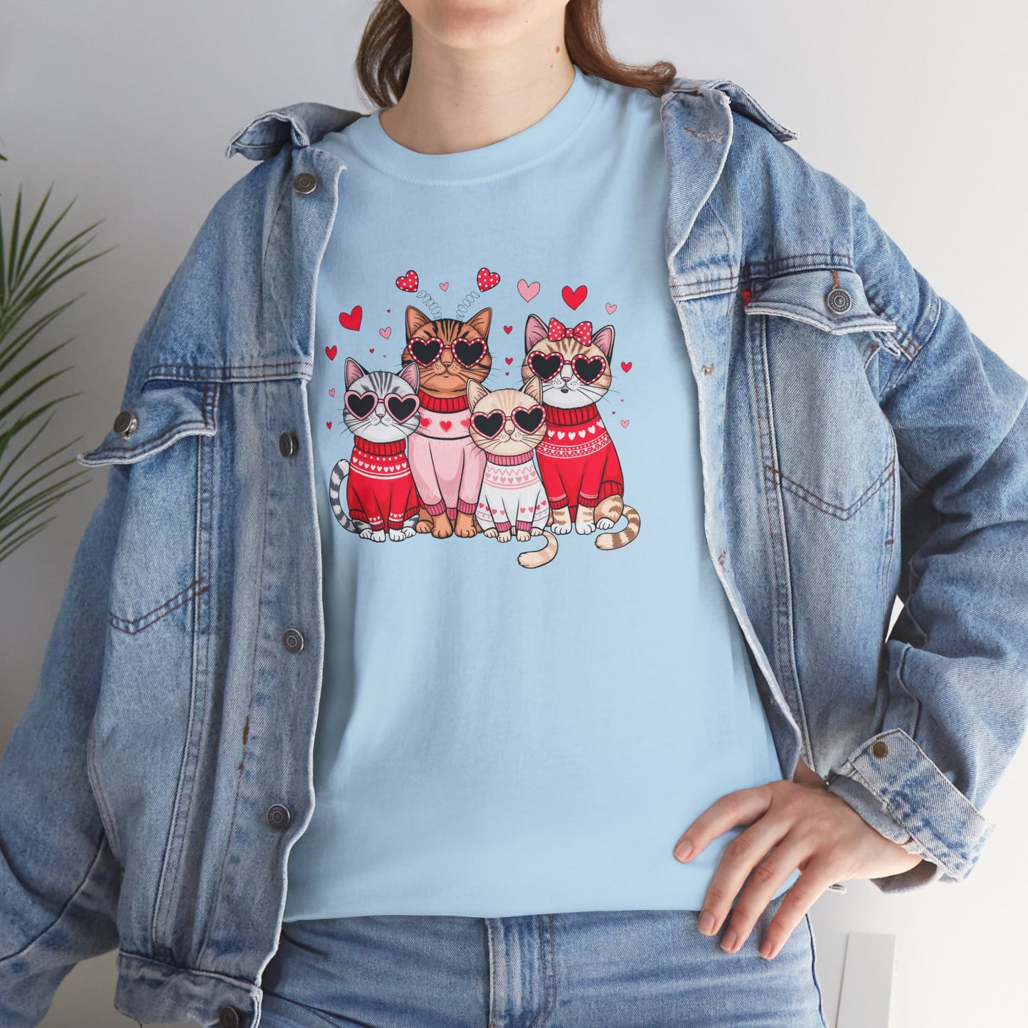Princess Grace Cute Cat Lovers Unisex Heavy Cotton Tee Adorable Cats in Sweaters
