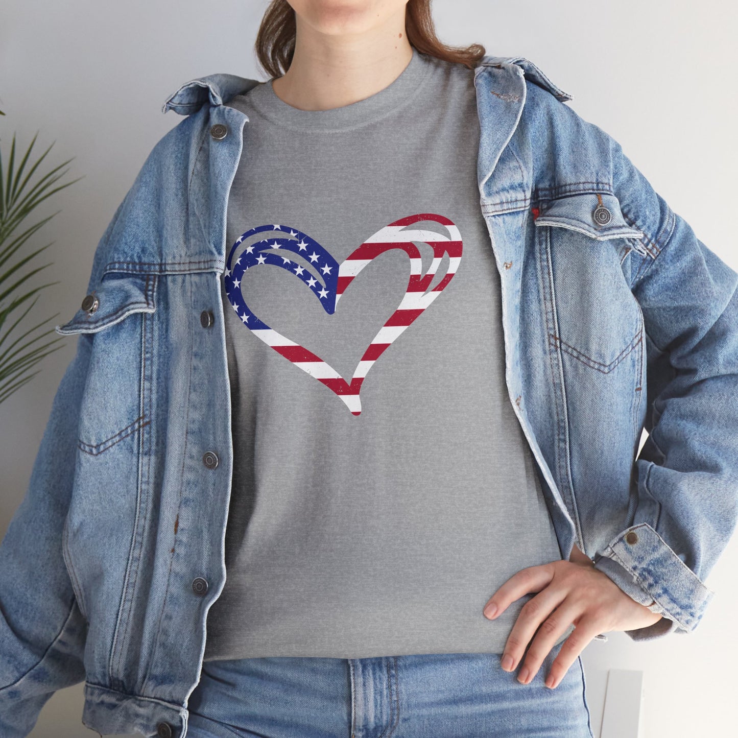 Princess Grace Patriotic Heart Unisex Heavy Cotton Tee