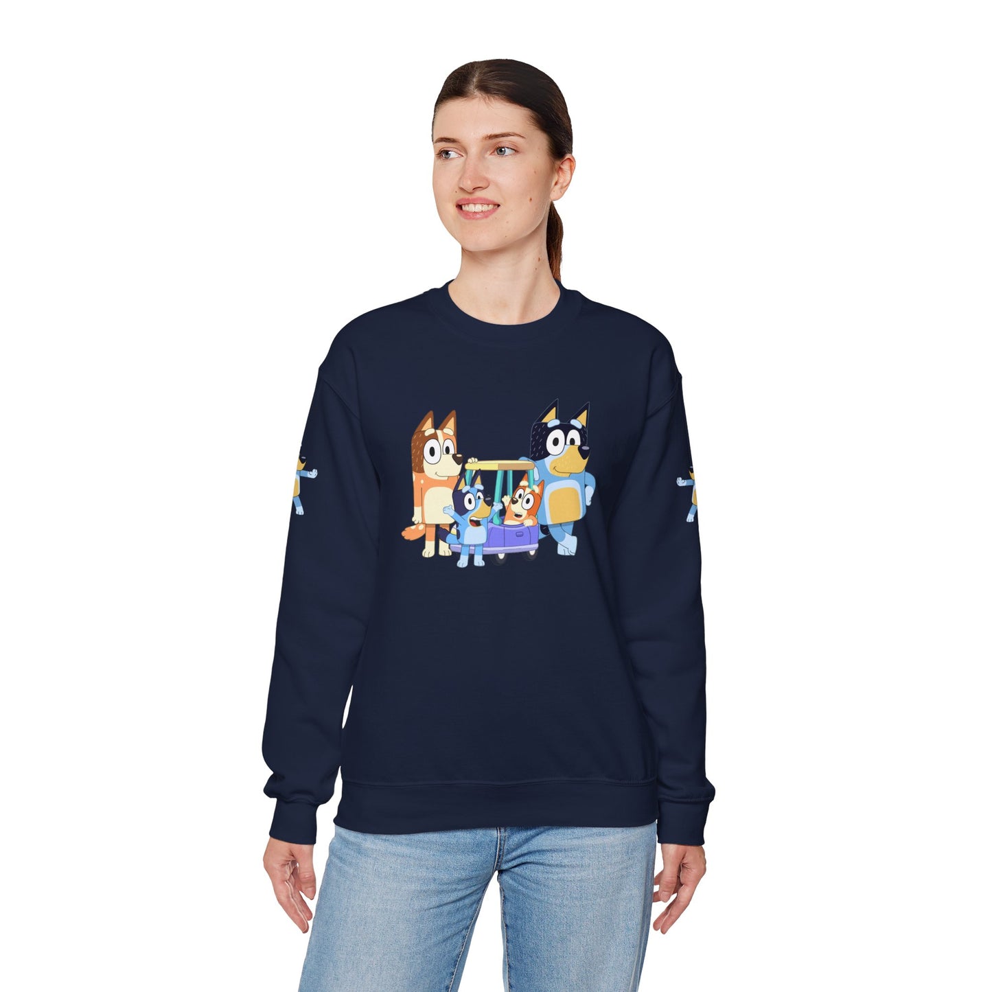 Princess Grace Bluey Cozy Cartoon Crewneck Sweatshirt for Kids and Families Perfect for Playtime and Pajama Days
