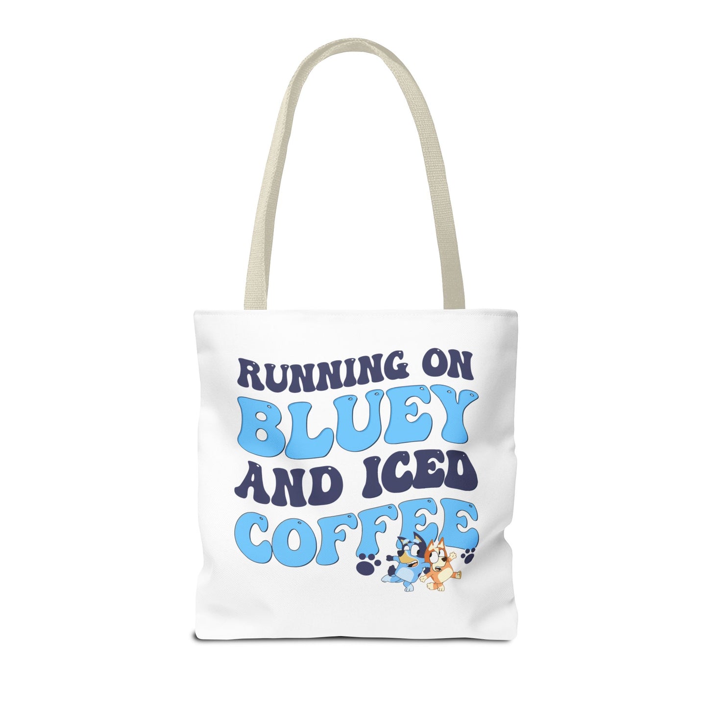 Princess Grace Running on Bluey and Iced Coffee Tote Bag