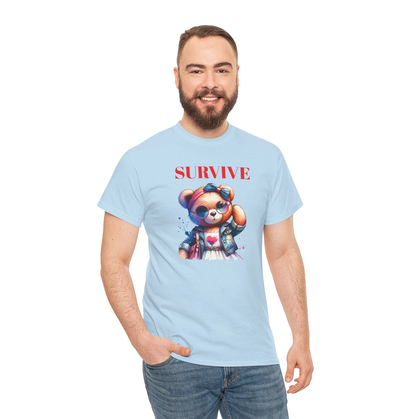 Princess Grace Survive Vibe Unisex Heavy Cotton Tee Fun and Edgy Graphic Tee for Casual Wear
