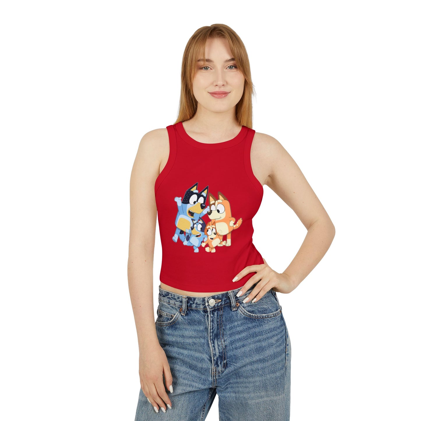 Princess Grace Cute Bluey Character Racer Tank Top