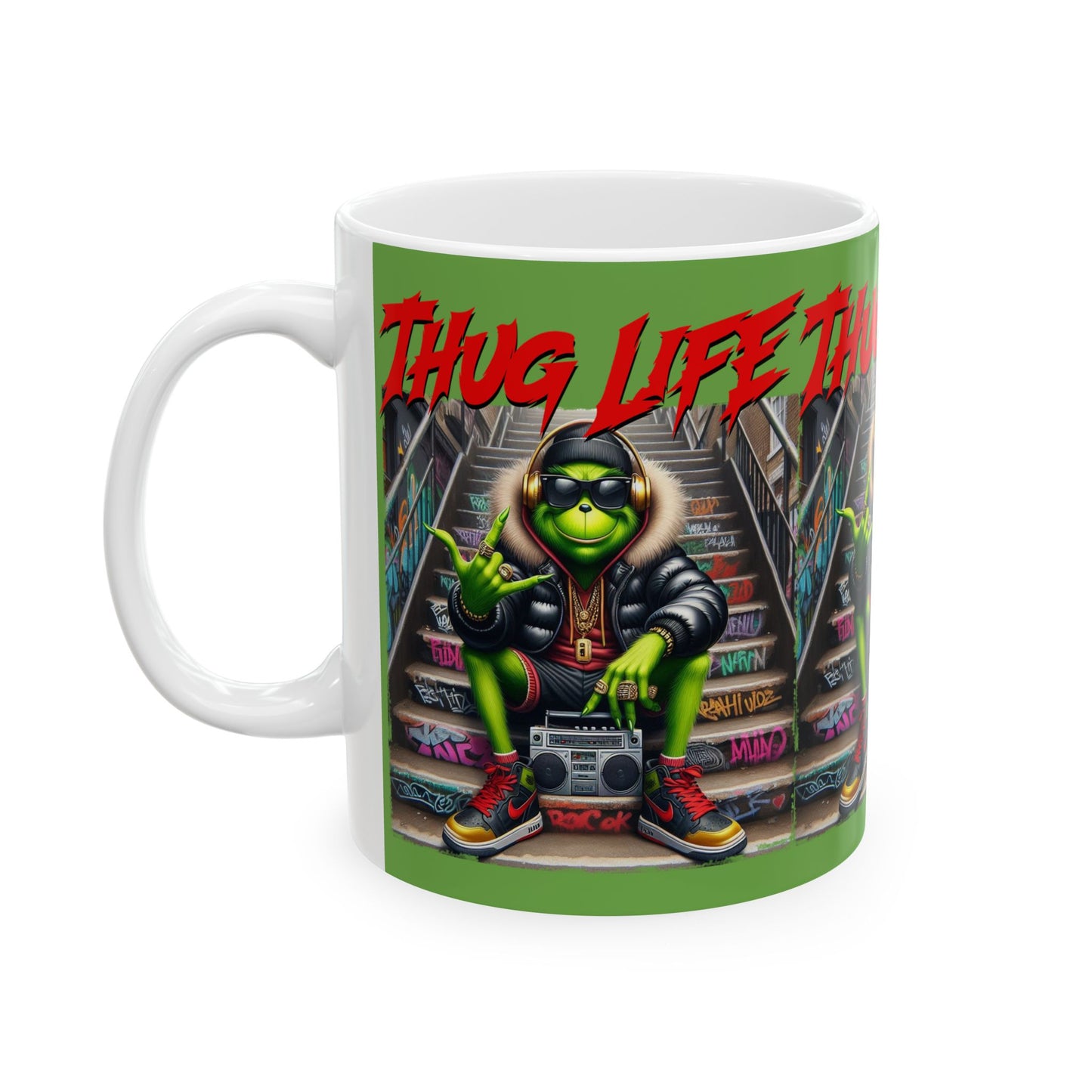 Princess Grace Thug Life Kermit Ceramic Mug Cool Hip-Hop Style Coffee Cup