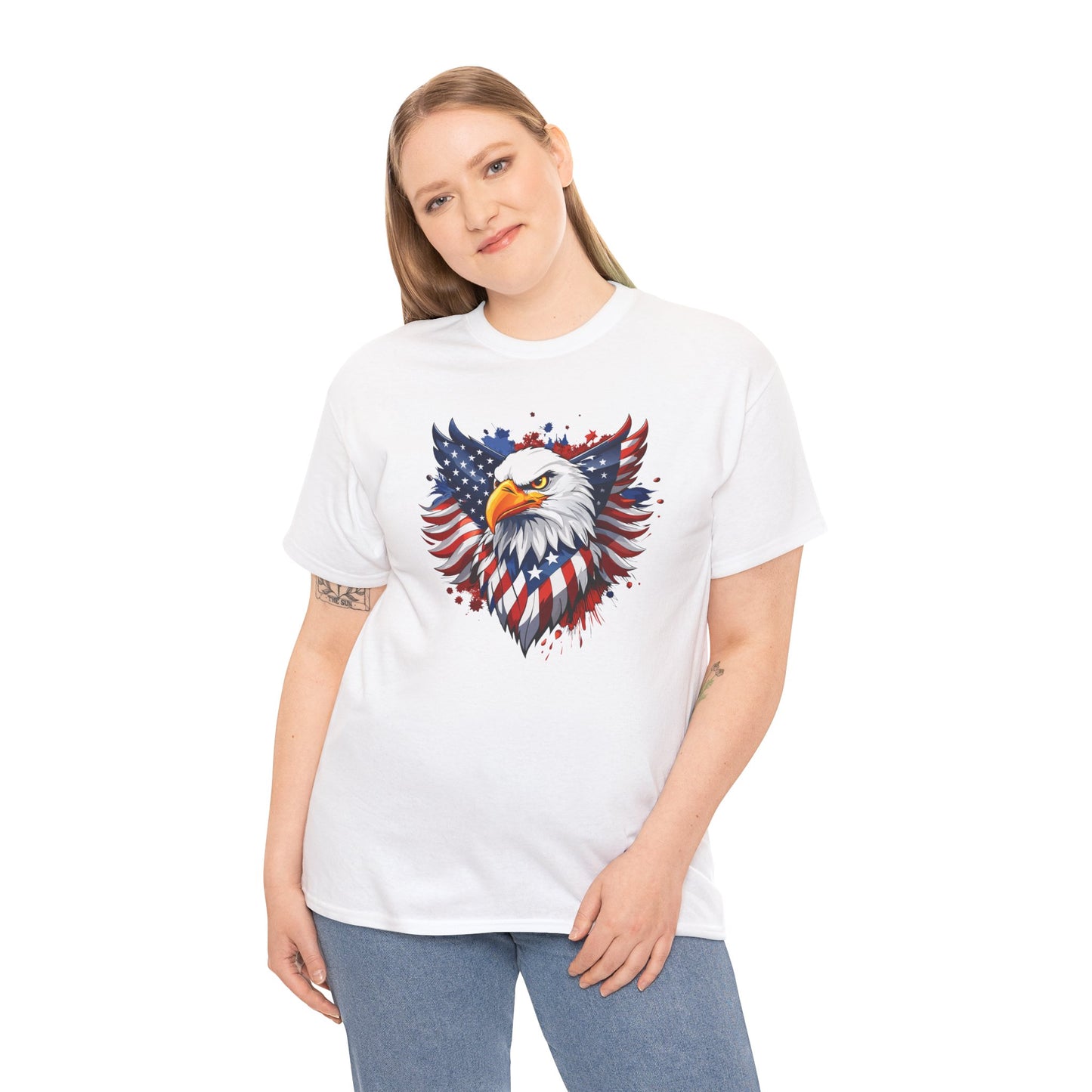 Princess Grace Patriotic Eagle Graphic Tee Unisex Heavy Cotton T-Shirt