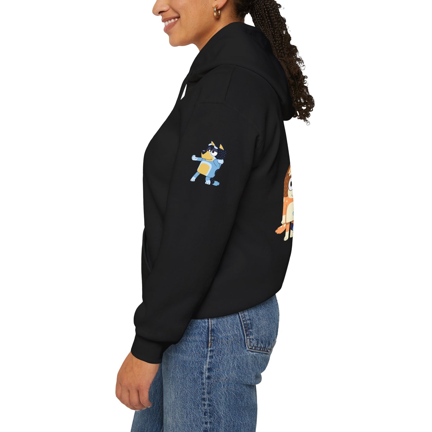 Princess Grace Bluey Fun Family Cartoon Hoodie - Unisex Heavy Blend with Playful Characters
