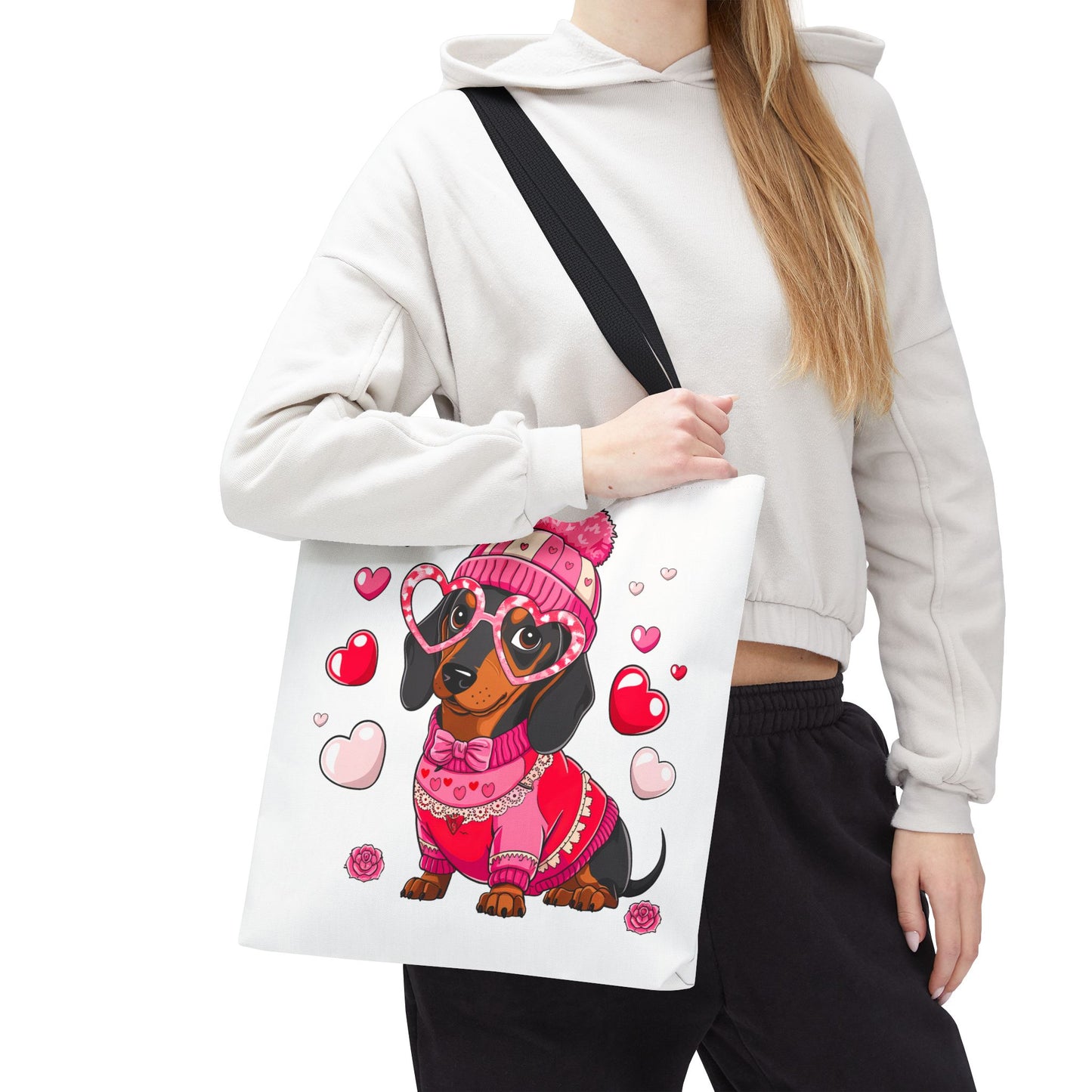 Princess Grace Cute Dog Love Tote Bag Perfect Gift for Dog Lovers on Valentine's Day