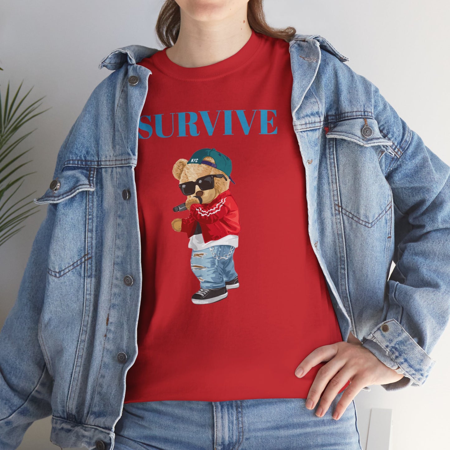 Princess Grace Survive Bear Unisex Heavy Cotton Tee Trendy Casual Wear